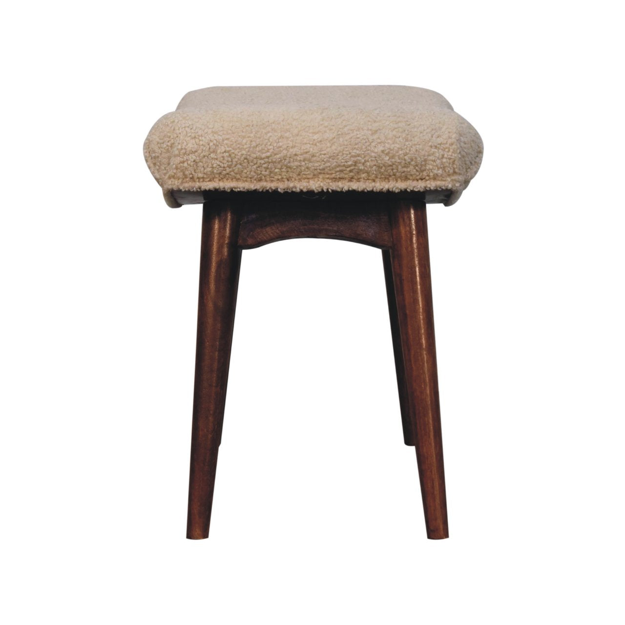 Curved Bench Honey Caramel Boucle Cream