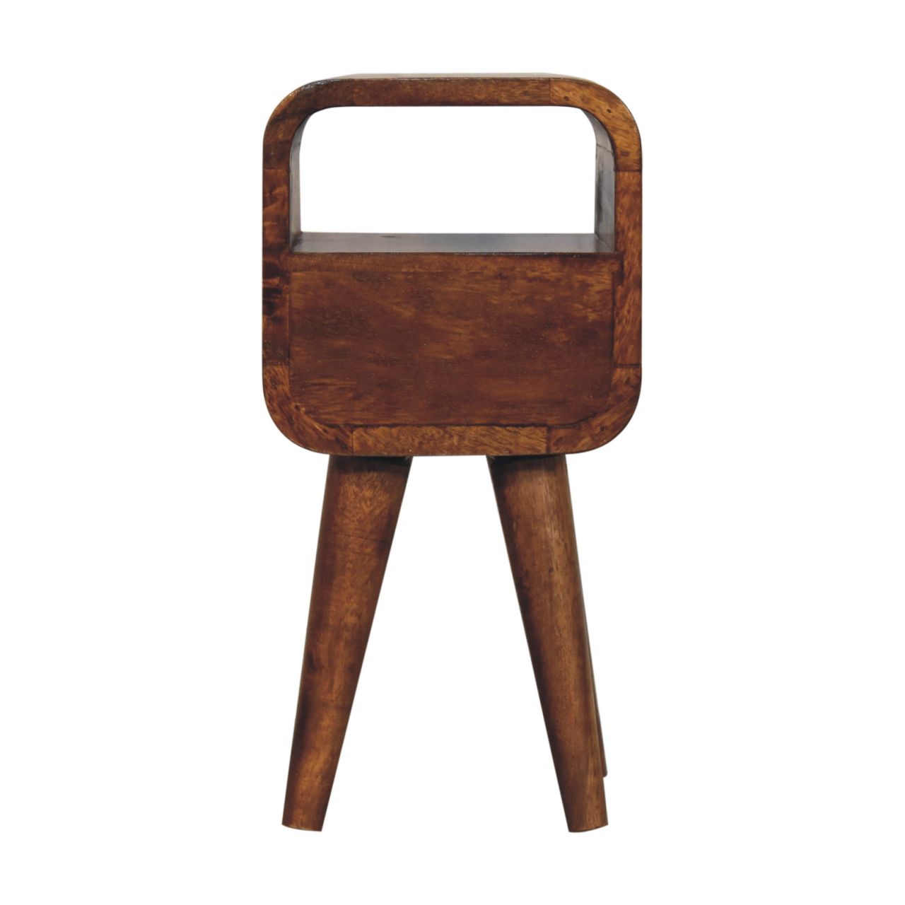 Chestnut Bedside Extra Mini Curve Open Slot