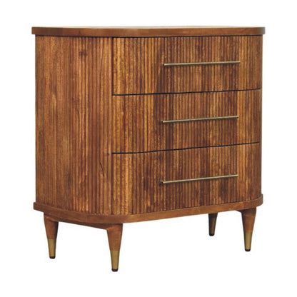 3-Drawer Chest - Emerson Ribbed Maple Manor solid wood mango chest with ribbed paneling and three drawers