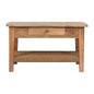 Coffee Table with 2 Drawers - Rope by Maple Manor, solid wood table with central drawer and open shelf