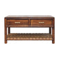 Console Table with 4 drawers - Regency Woven Maple Manor console table in solid wood with woven shelf, brown.