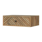 Floating Bedside - Line Carved