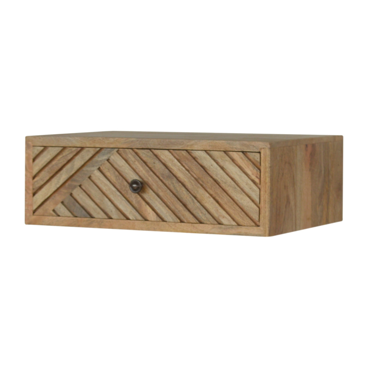 Floating Bedside - Line Carved