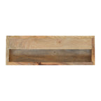 Floating Bedside - Line Carved