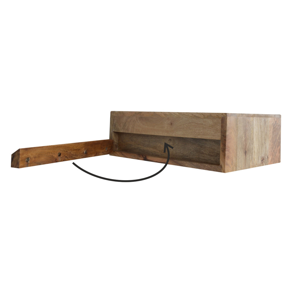 Floating Bedside - Line Carved