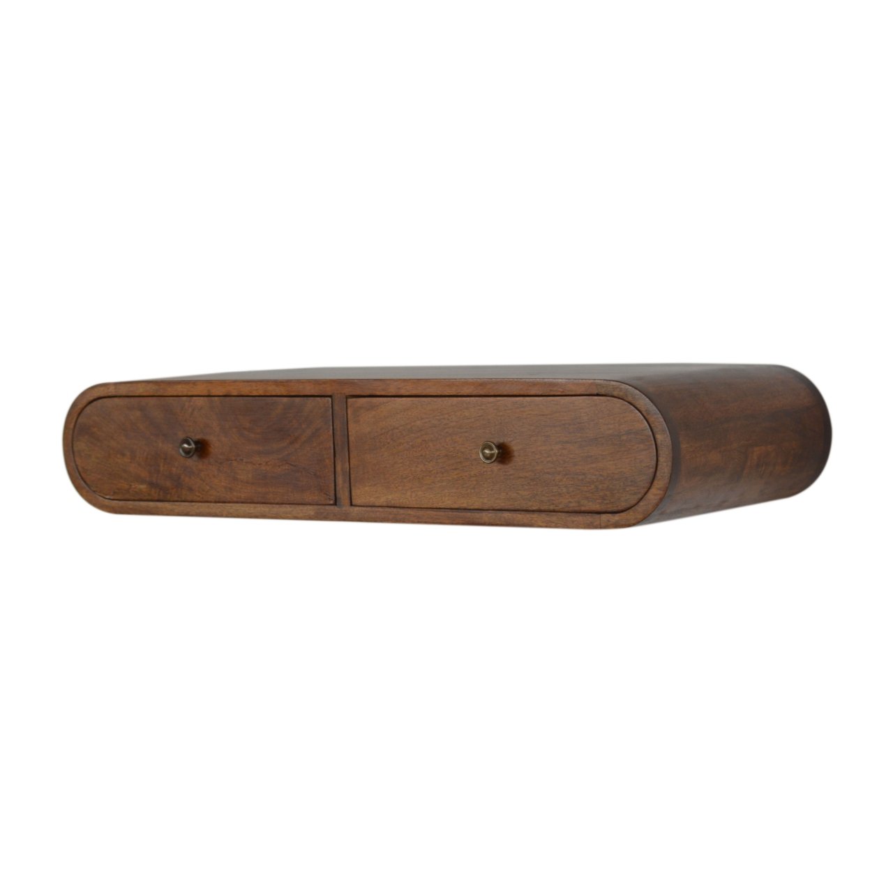 Floating Chestnut Console London by Maple Manor floating console table in chestnut wood with two drawers