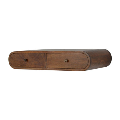Floating Chestnut Console London by Maple Manor floating console table in chestnut wood with two drawers