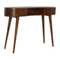 Chestnut Writing Desk Wave by Maple Manor console table solid wood in chestnut brown with two drawers