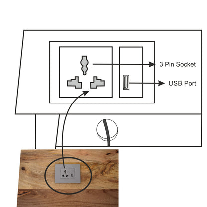 Writing Desk 2 Drawer Cable