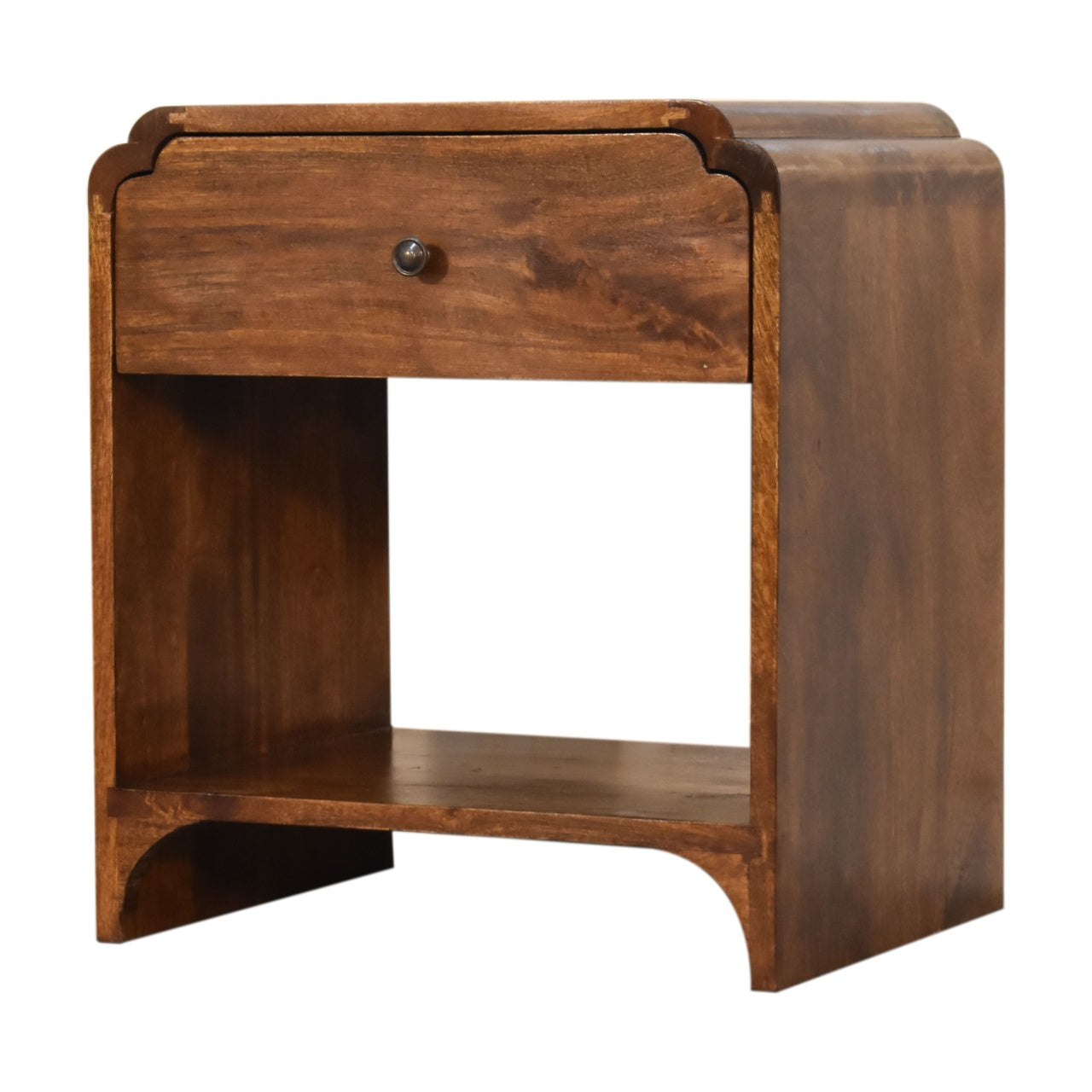Bedside Solid Wood Newton by Maple Manor bedside table in solid wood with drawer and round knob