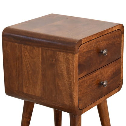 Chestnut Bedside Mini Curved