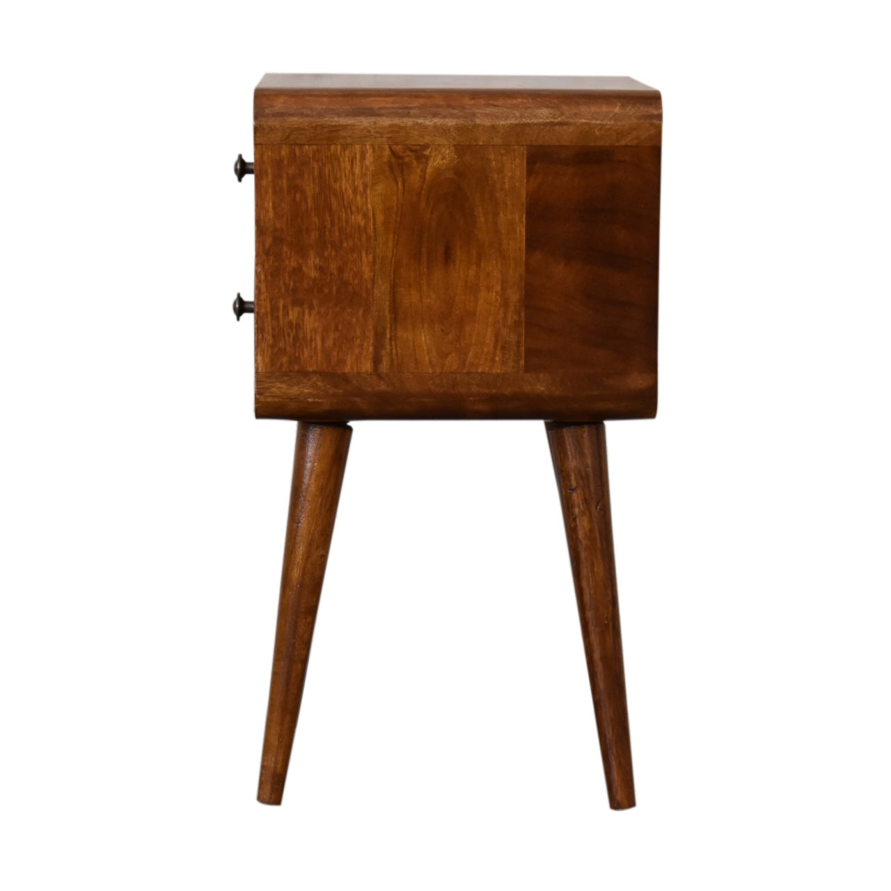 Chestnut Bedside Mini Curved