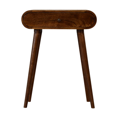 Chestnut Console London Mini by Maple Manor console table in chestnut solid wood with single drawer and round knob