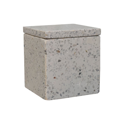 5-piece bathroom set made of square polished white marble