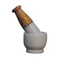 Small Marble Pestle and Mortar by Maple Manor with solid wood pestle and white marble bowl