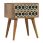 Bedside with 2 Drawers Bone Inlay