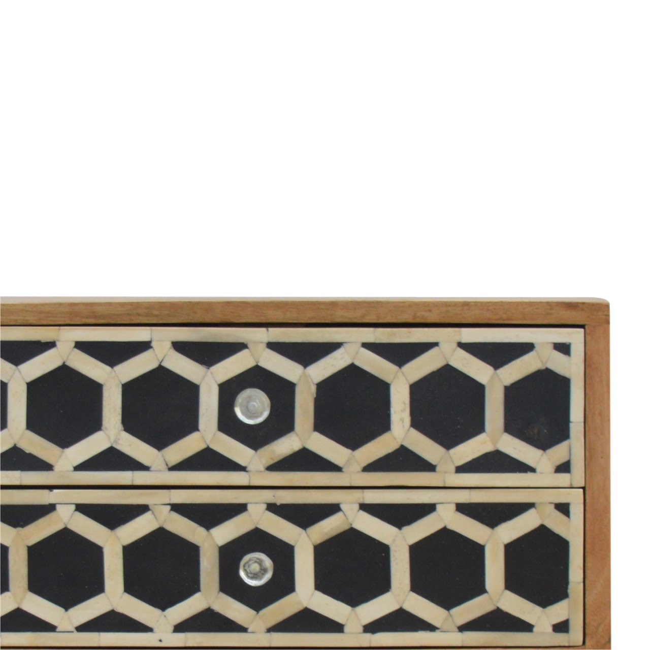 Bedside with 2 Drawers Bone Inlay