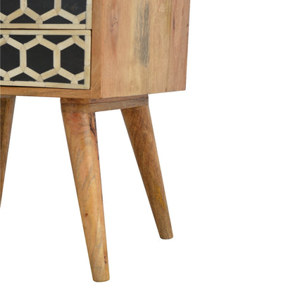 Bedside with 2 Drawers Bone Inlay