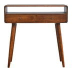 Chestnut Console Table Curved