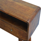 Chestnut Console Table Curved