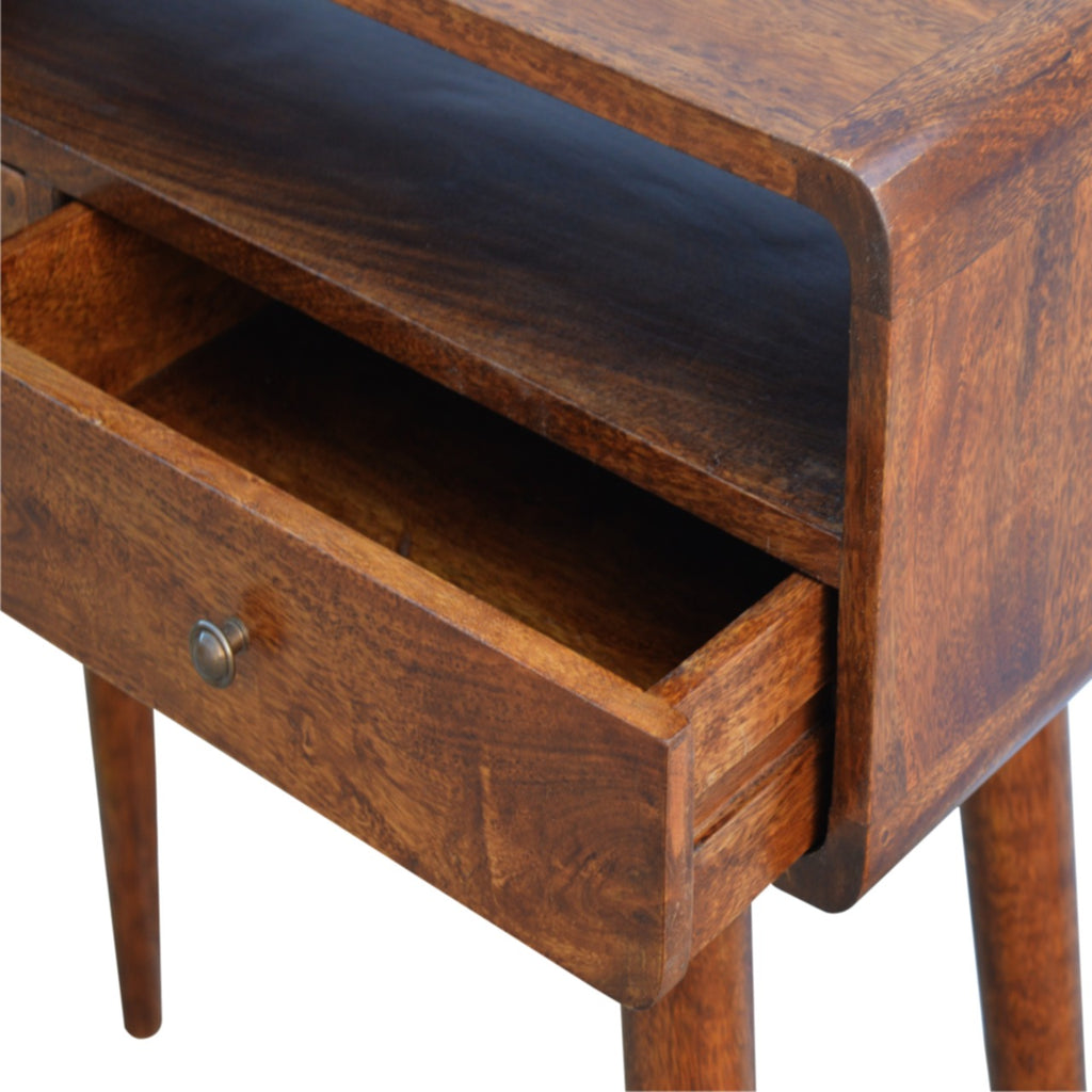Chestnut Console Table Curved