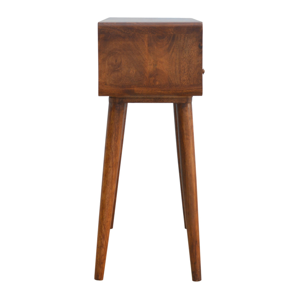 Chestnut Console Table Curved