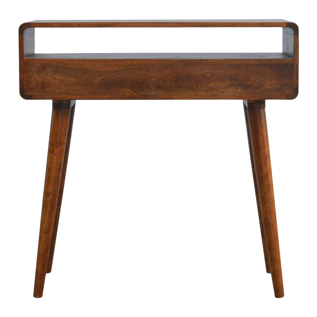 Chestnut Console Table Curved