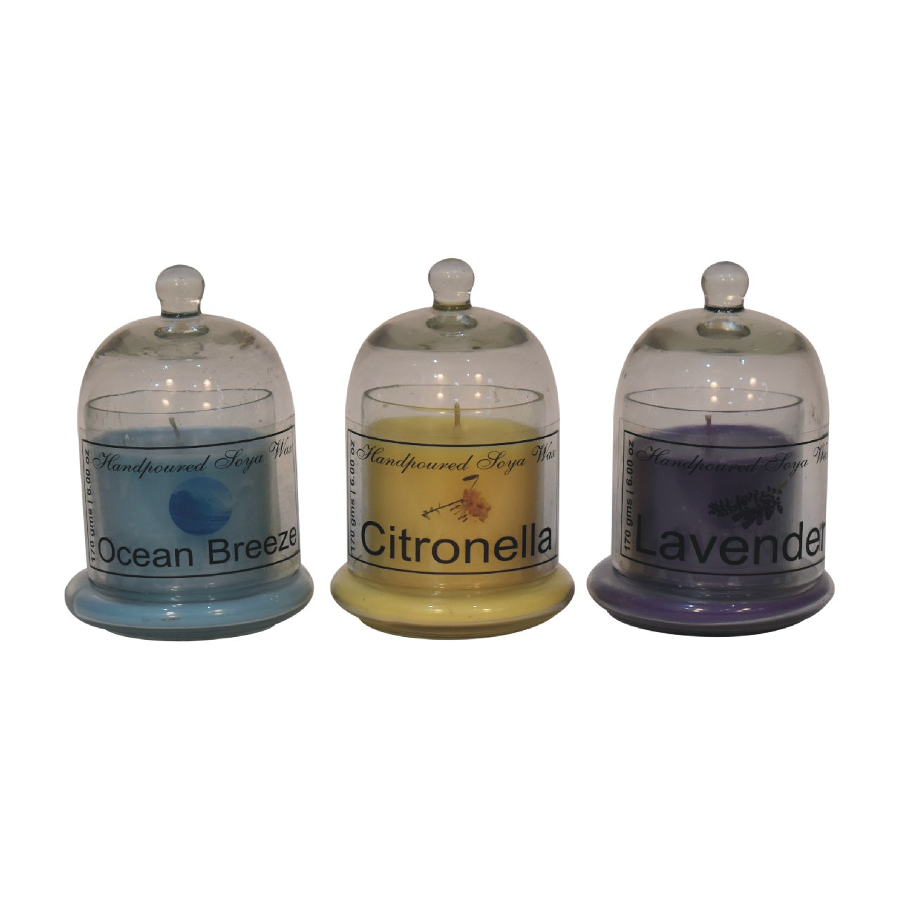 dome-shaped jars accommodate space for a candle