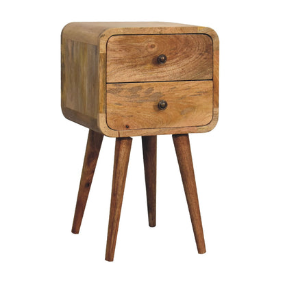 Mini Oak-ish Bedside Curved