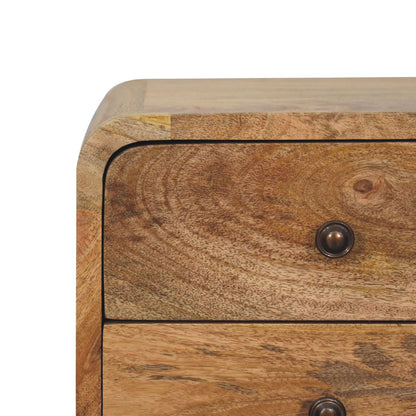 Mini Oak-ish Bedside Curved