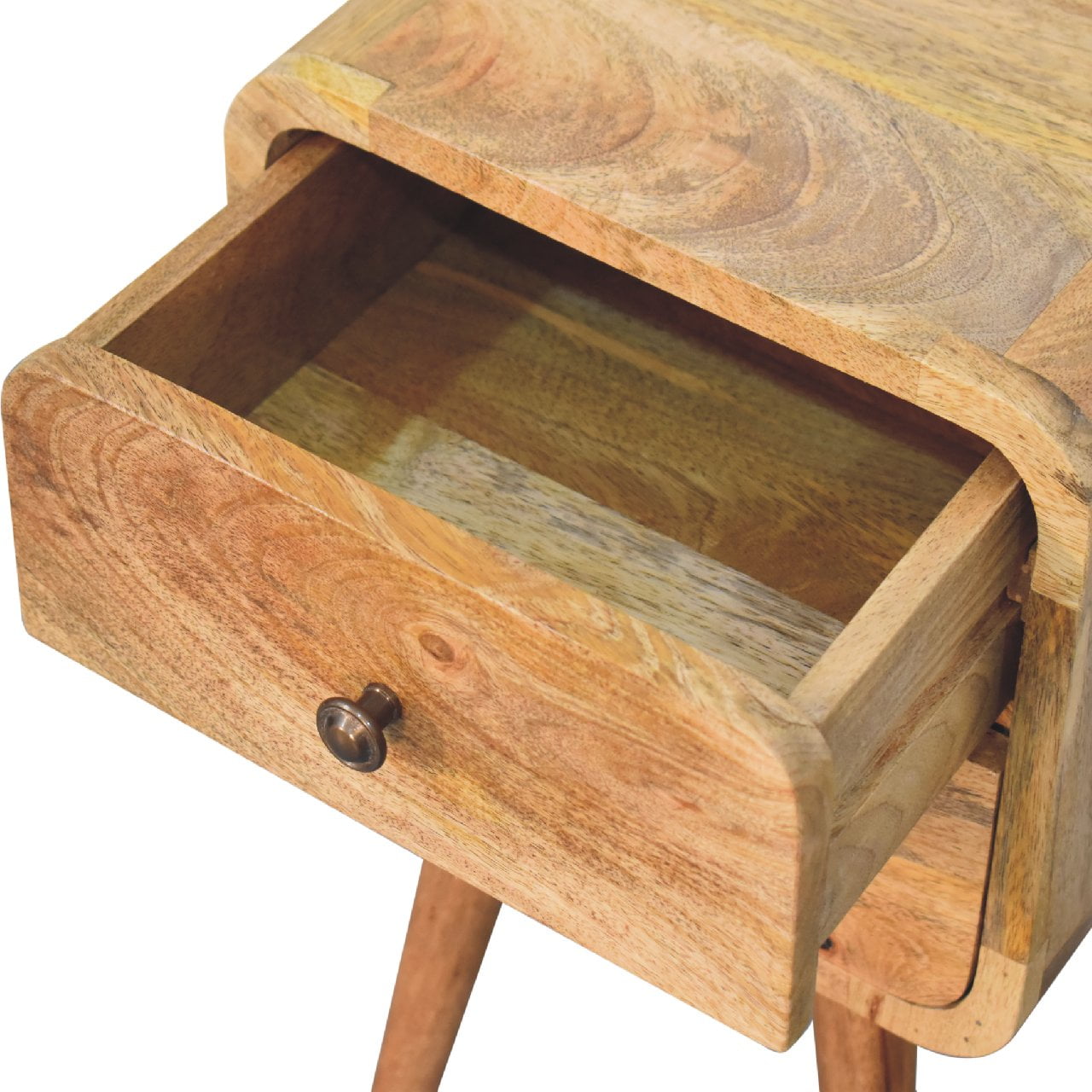 Mini Oak-ish Bedside Curved