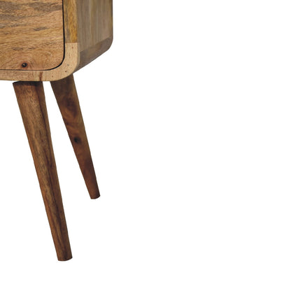 Mini Oak-ish Bedside Curved