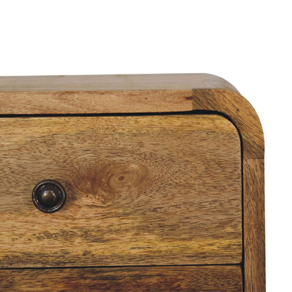 Wall mounted Bedside - Mini Curved Oak finish