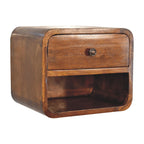 Wall mounted Bedside - Mini Curved Chestnut finish