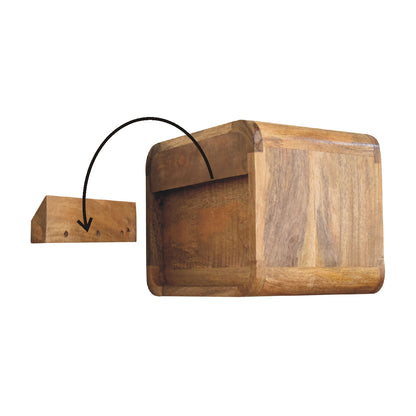 Wall mounted Bedside - Mini Curved Oak finish
