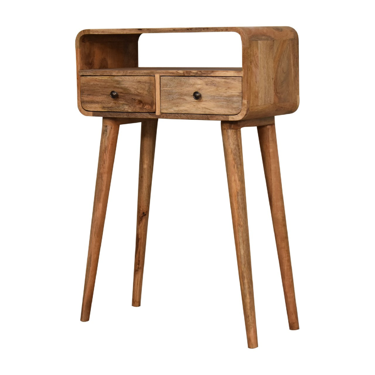 Oak-ish Console Table Mini Curved