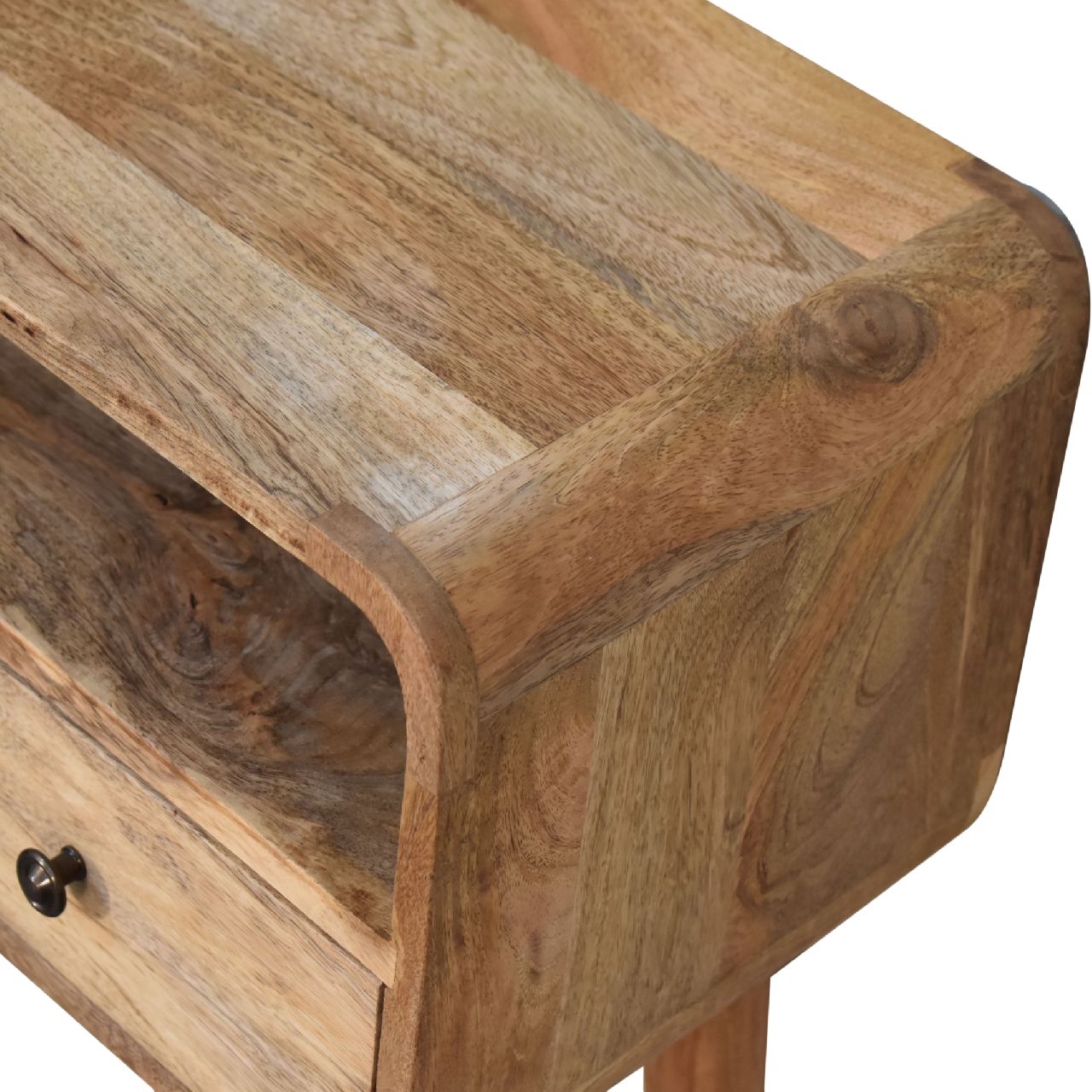 Oak-ish Console Table Mini Curved