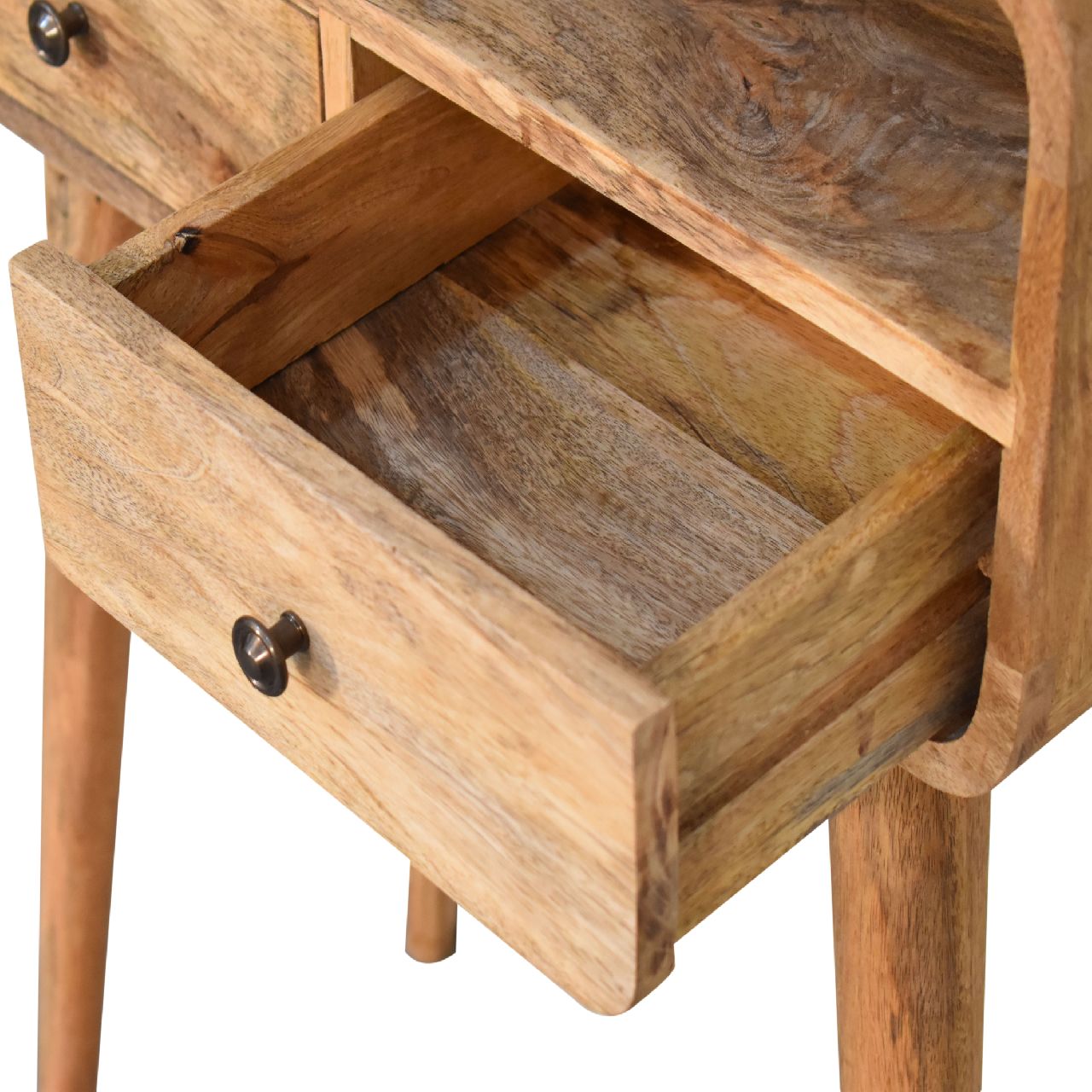 Oak-ish Console Table Mini Curved
