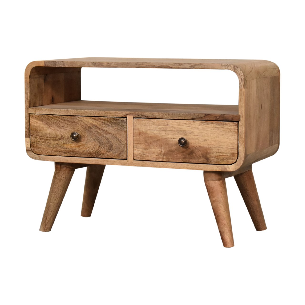 Oak-ish Media Unit Mini Curved