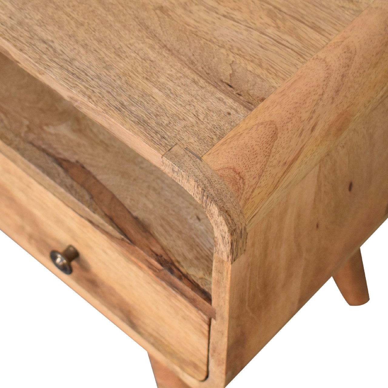 Oak-ish Media Unit Mini Curved