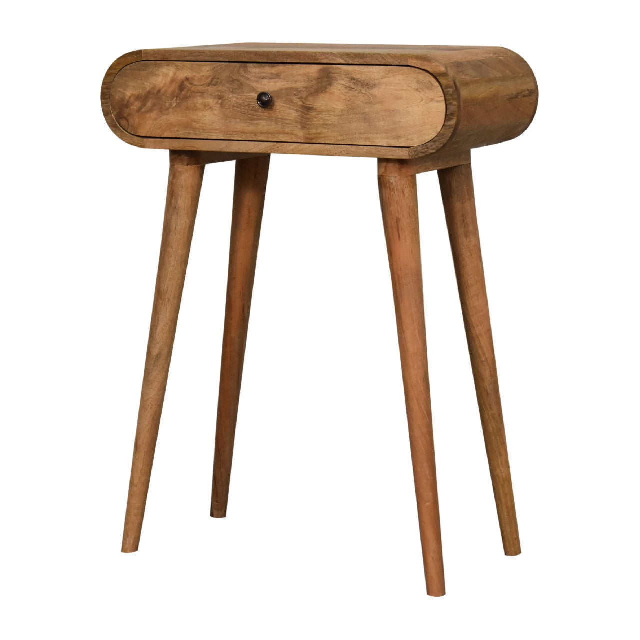 Console Table Mini London by Maple Manor solid wood mini console table with curved legs and single drawer