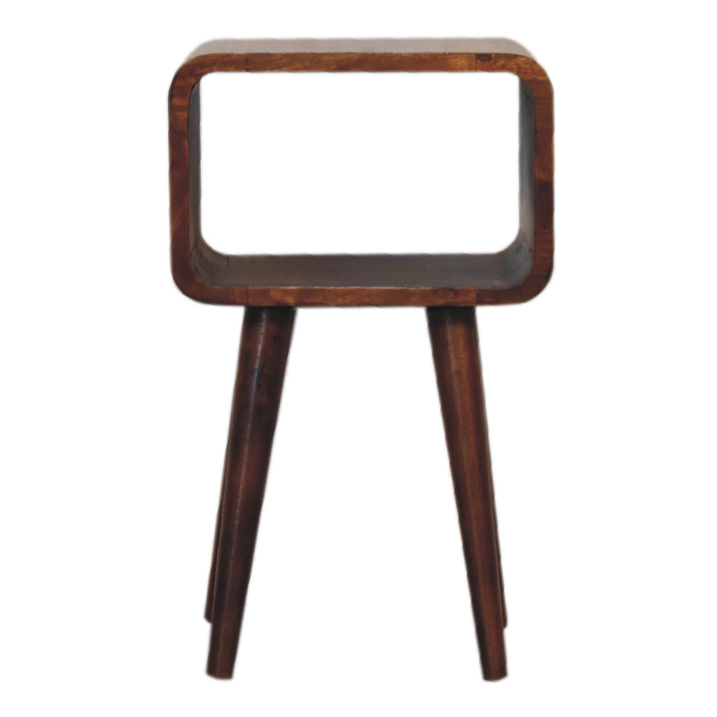 Bedside - Mini Chestnut Curved Open