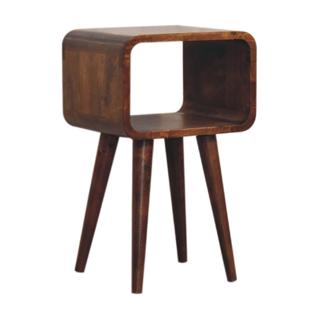 Bedside - Mini Chestnut Curved Open