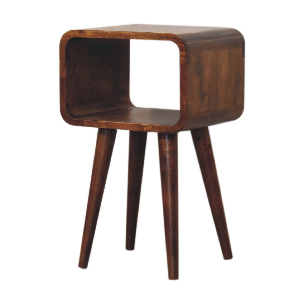 Bedside - Mini Chestnut Curved Open