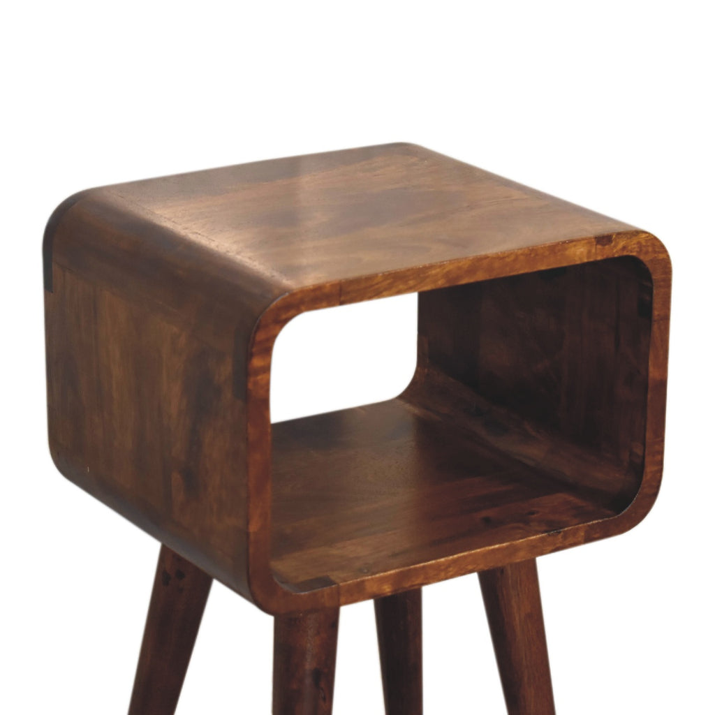 Bedside - Mini Chestnut Curved Open