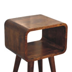 Bedside - Mini Chestnut Curved Open