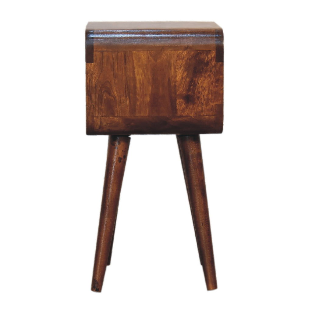 Bedside - Mini Chestnut Curved Open