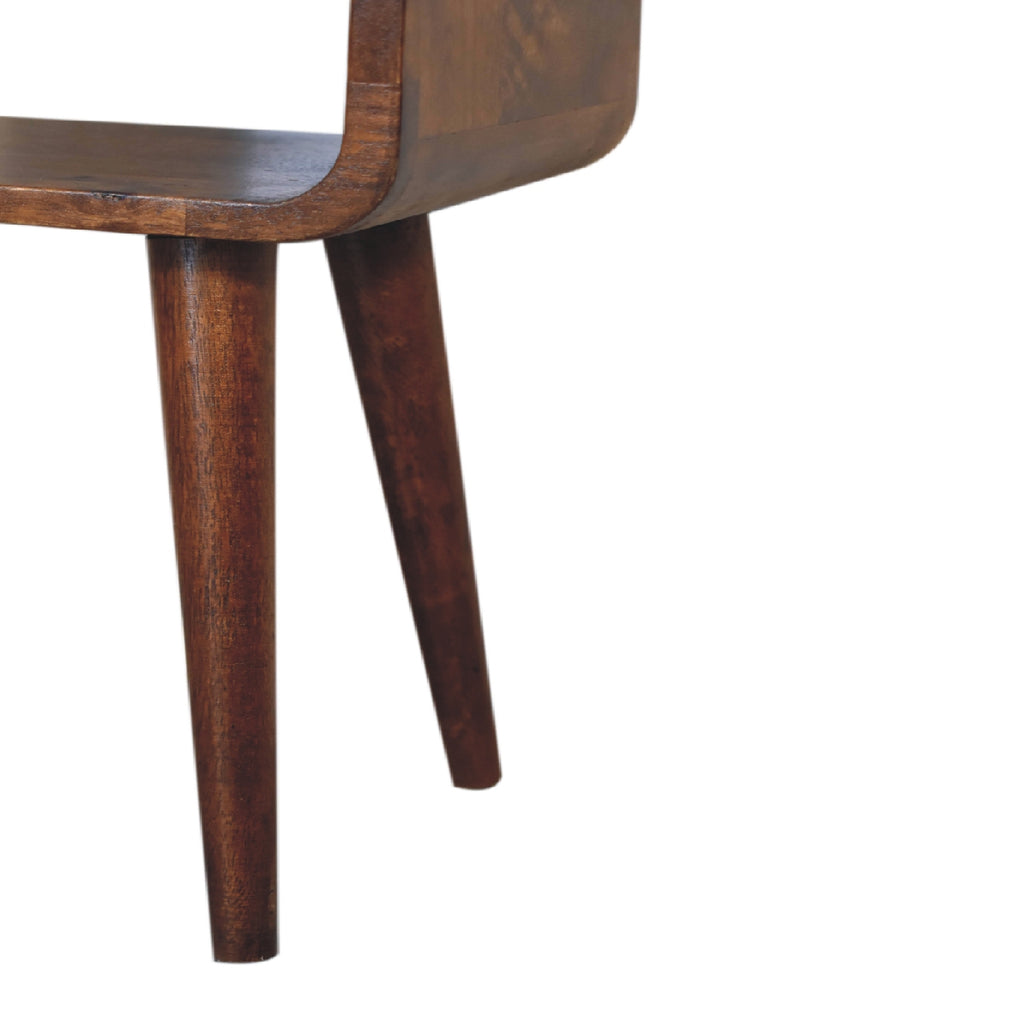 Bedside - Mini Chestnut Curved Open