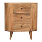 Oak-ish Cabinet Mini by Maple Manor in solid wood with three drawers and round knobs—natural grain