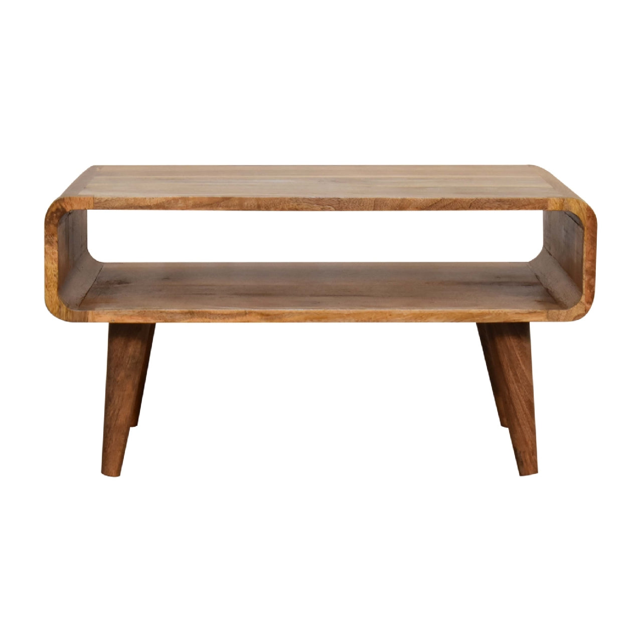 Oak-ish Media Unit Open by Maple Manor, solid wood media unit in warm oak tone with open shelf